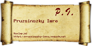 Pruzsinszky Imre névjegykártya